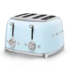 Smeg 50's Style Retro TSF03 4 Slice Toaster - Pastel Blue