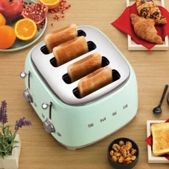 Smeg 50's Style Retro TSF03 4 Slice Toaster - Pastel Green