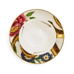 Spode Creatures of Curiosity Coupe Tea Cup & Saucer - Leopard / Snake