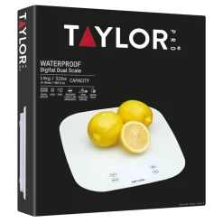 Taylor Pro Waterproof Digital 14kg Kitchen Scale - White