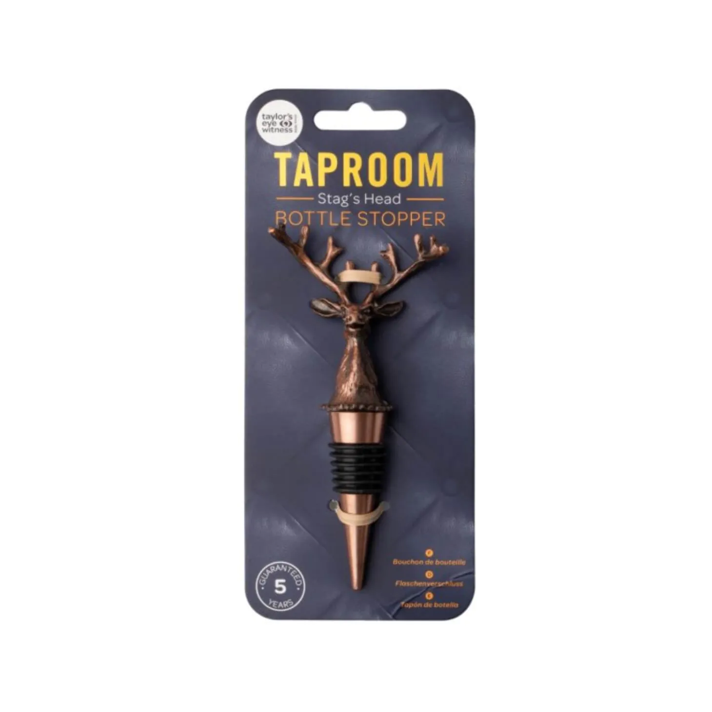 Taylor's Eye Witness Taproom Classic Stag Wine Bottle Stopper - Copper