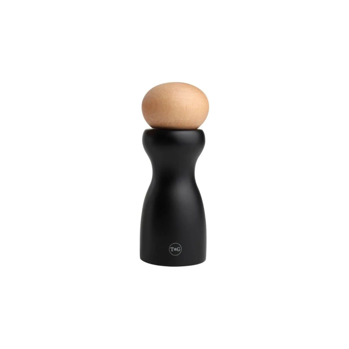 T&G Sphere Pepper Mill With Beech Top - Black