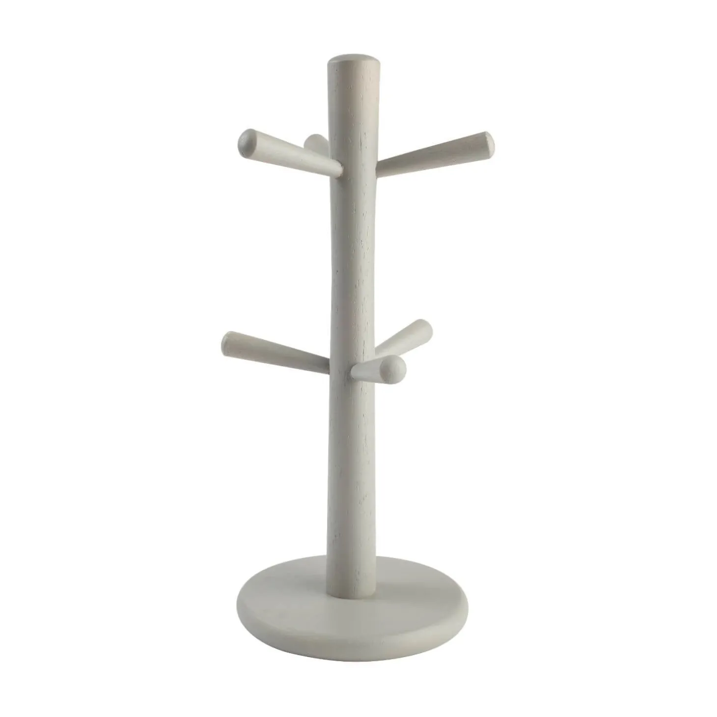 T&G Woodware Hevea 6 Peg Mug Tree - Grey