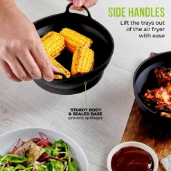 Tower Air Fryer Round Foldable Trays - Pack of 2