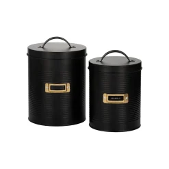 Typhoon 2-Piece Round Storage Canisters - Otto Black