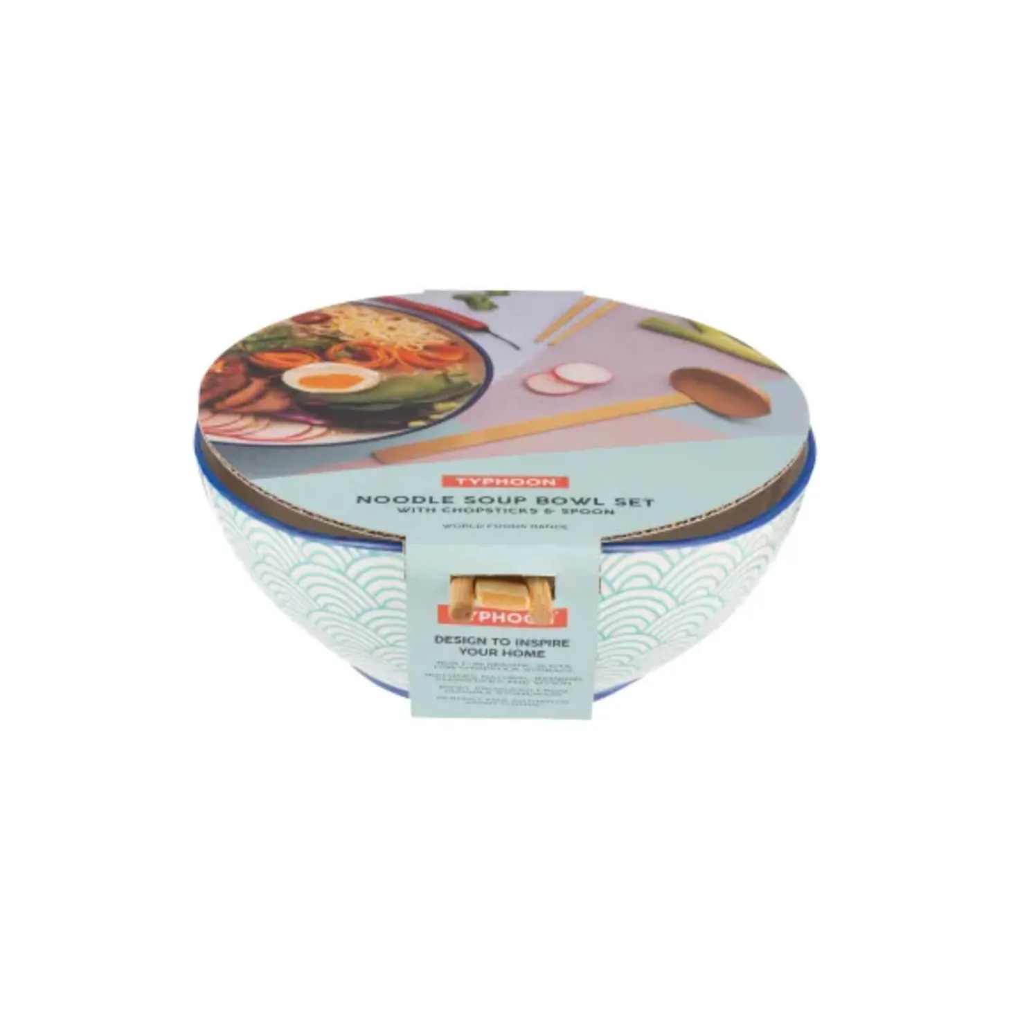 Typhoon World Foods Ceramic Noodle Soup Bowl Set - Blue
