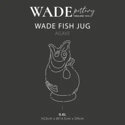 Wade Fish Earthenware 0.6 Litre Gluggle Jug - Agave