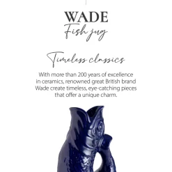 Wade Fish Earthenware 0.6 Litre Gluggle Jug - Cobalt