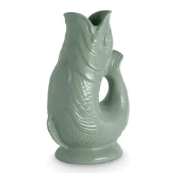 Wade Fish Earthenware 0.6 Litre Gluggle Jug - Sage
