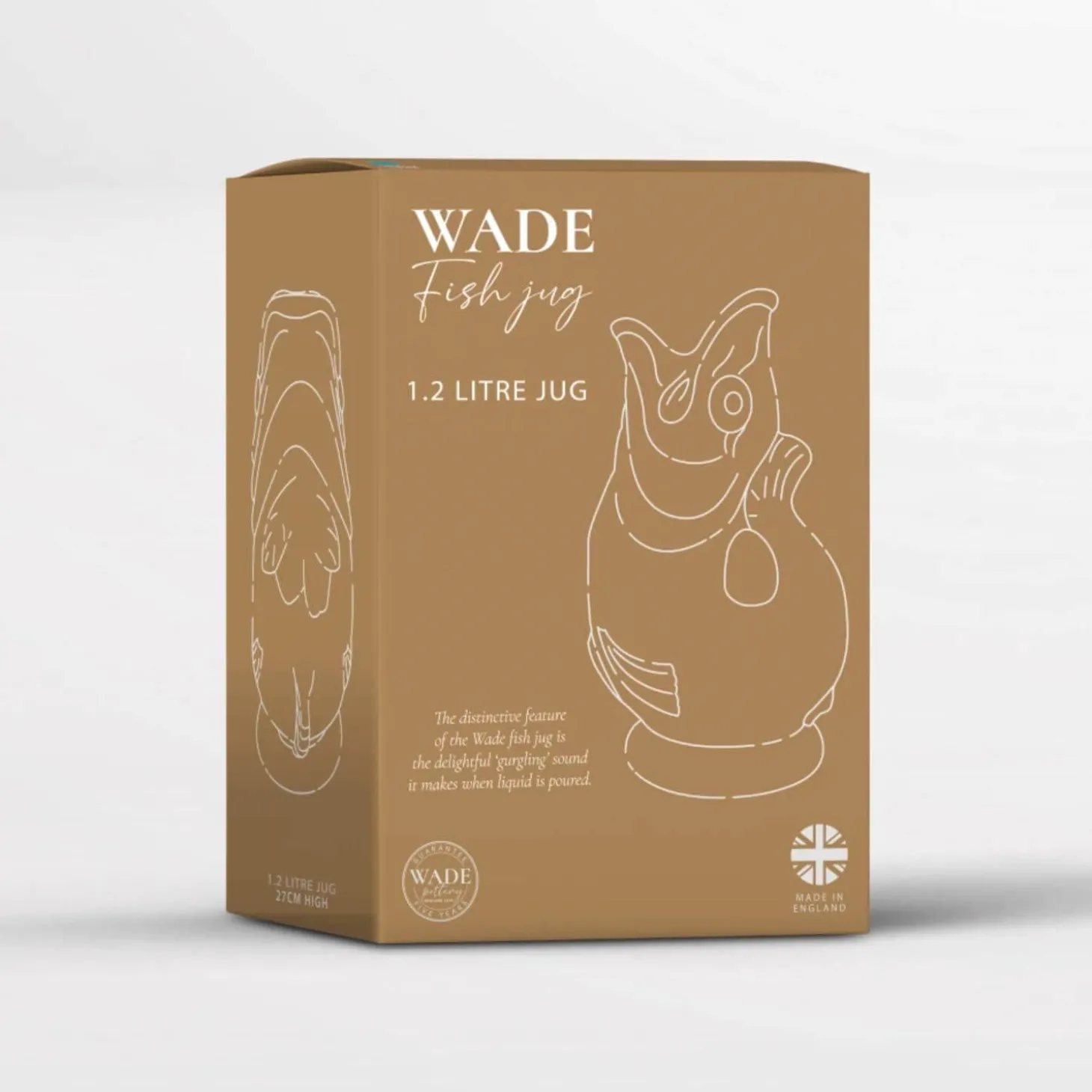 Wade Fish Earthenware 1.2 Litre Gluggle Jug - Agave