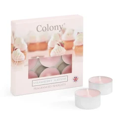 Wax Lyrical Colony Pack of 9 Scented  Tealights - Strawberry Surprise