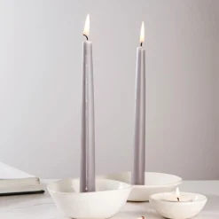 Wax Lyrical Unfragranced 25cm Tapered Dinner Candle - Smoke