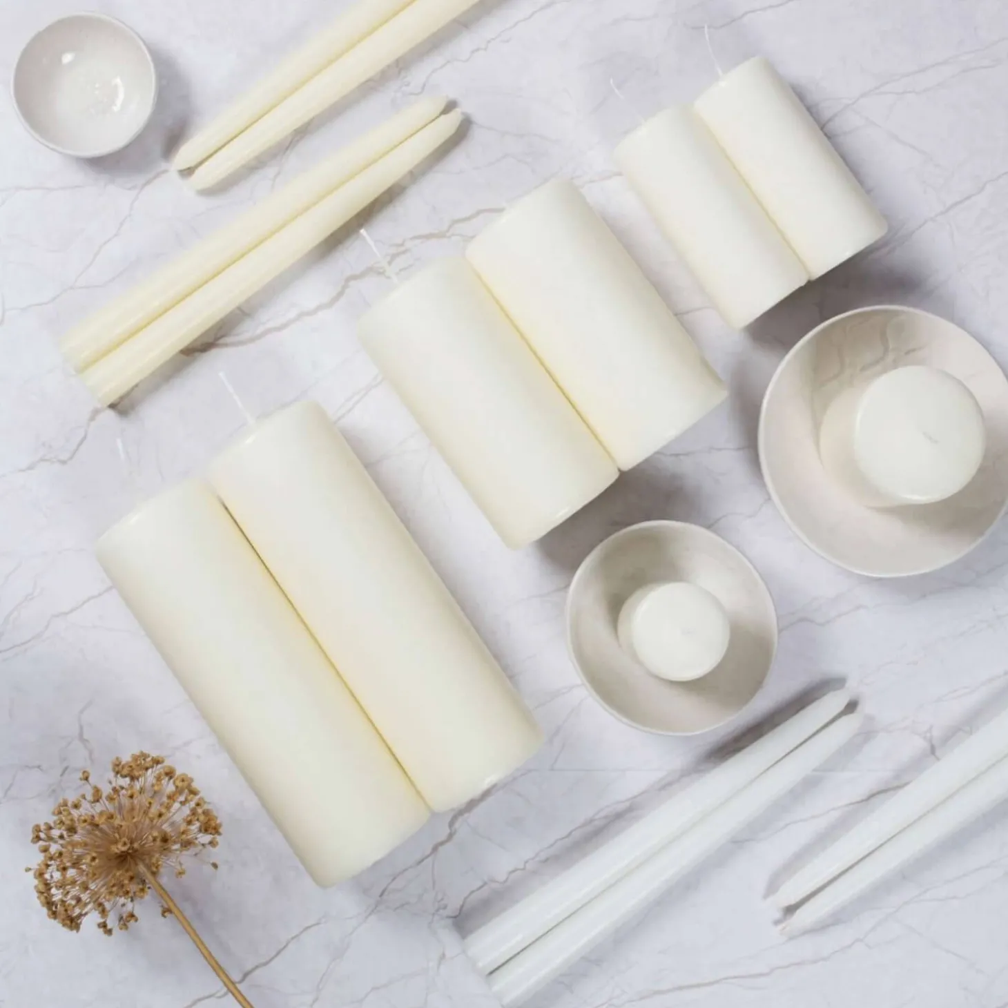 Wax Lyrical Unfragranced Ivory Pillar Candle - 5cm x 12cm