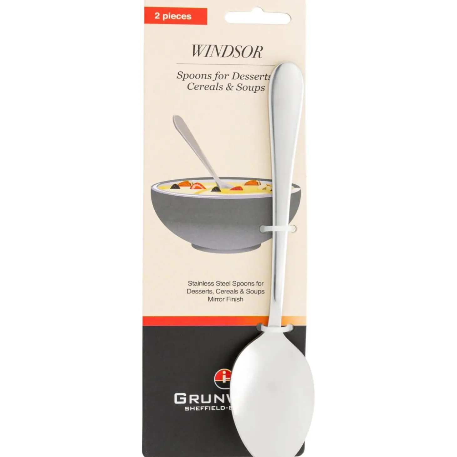 Windsor Stainless Steel Dessert Spoon - Set of 2