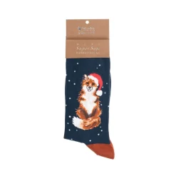 Wrendale Designs by Hannah Dale Mens Christmas Bamboo Socks - Festive Fox