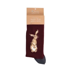 Wrendale Designs By Hannah Dale Mens Bamboo Socks One Size 7-11 - The Hare