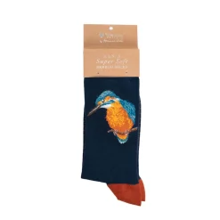 Wrendale Designs By Hannah Dale Mens Bamboo Socks One Size 7-11 - The Kingfisher