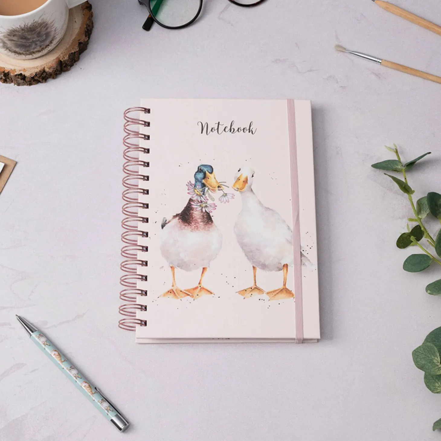 Wrendale Designs by Hannah Dale A5 Notebook - Not A Daisy Goes By - Ducks