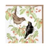 Wrendale Designs by Hannah Dale Card - The Cherry Tree - Blackbird