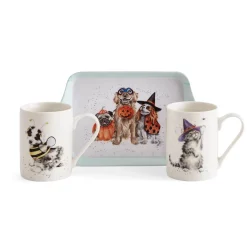 Wrendale Designs by Hannah Dale Halloween Mug & Tray Set - Trick Or Treat