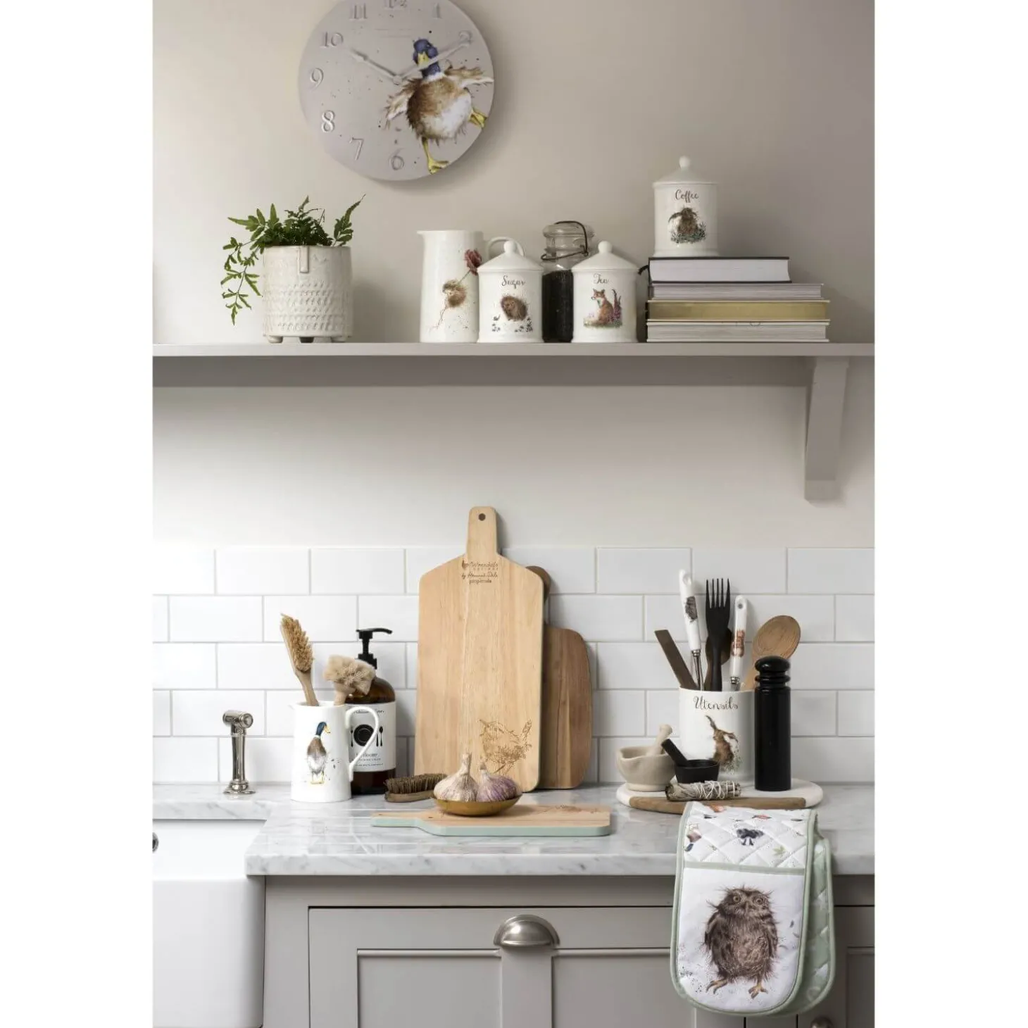 Wrendale Designs by Hannah Dale Wall Clock - Robin