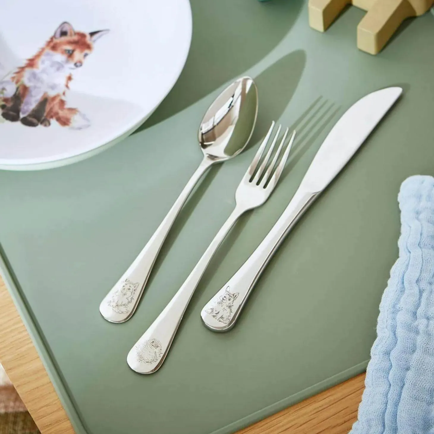Wrendale Designs Little Wren Stainless Steel 3-Piece Cutlery Set