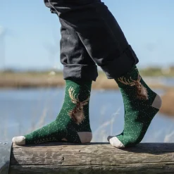 Wrendale Designs Mens Bamboo Socks One Size 7-11 - Portrait Of A Stag