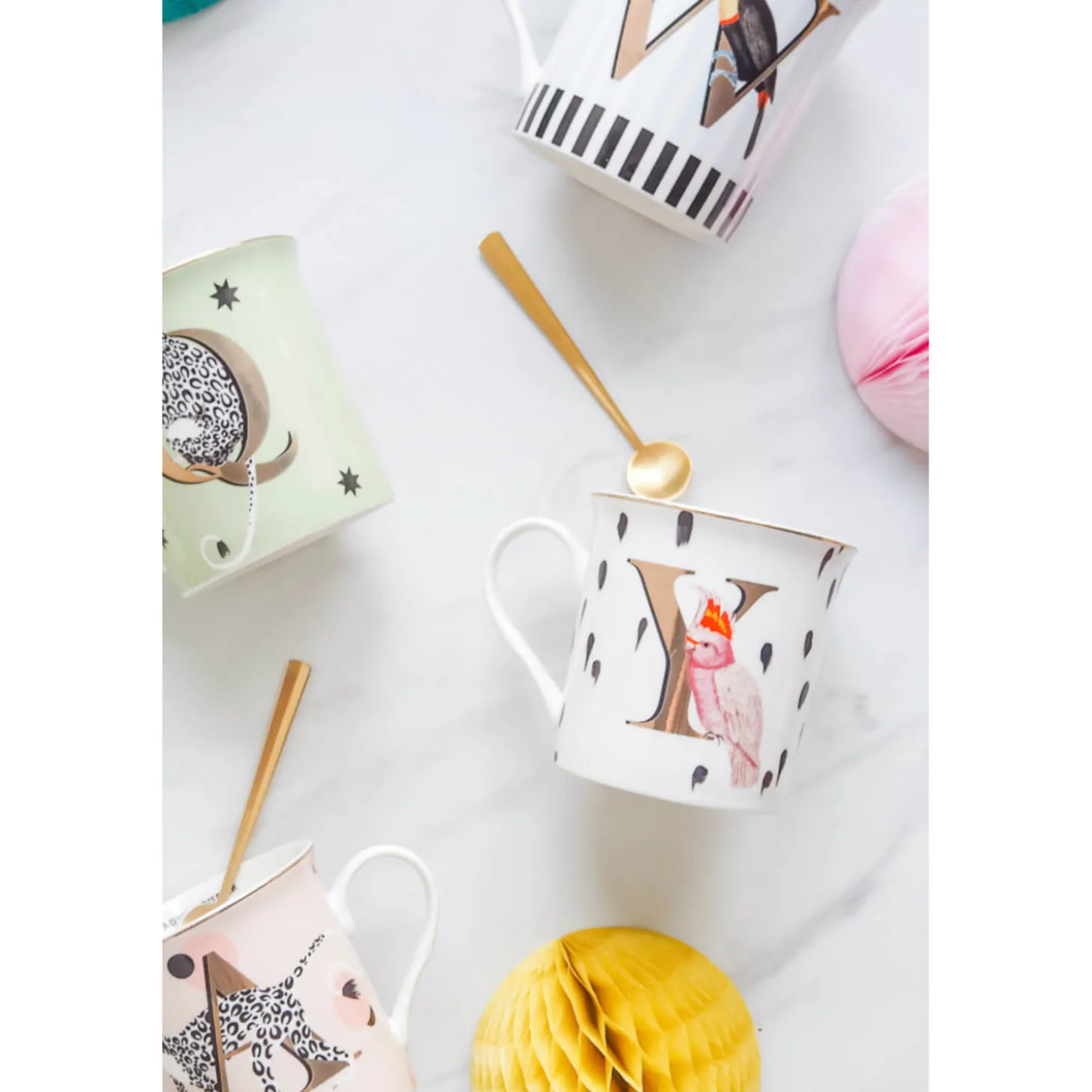 Yvonne Ellen Bone China 330ml Alphabet Mug - Q