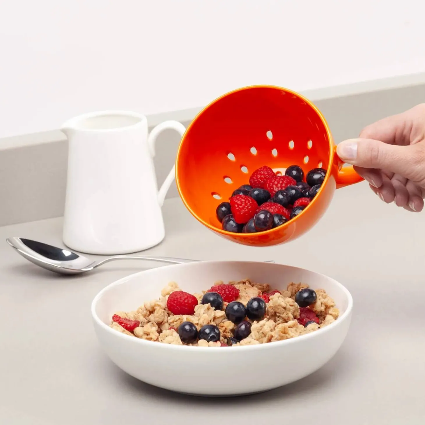 Zeal Berry 10cm Melamine Colander with Handle - Orange