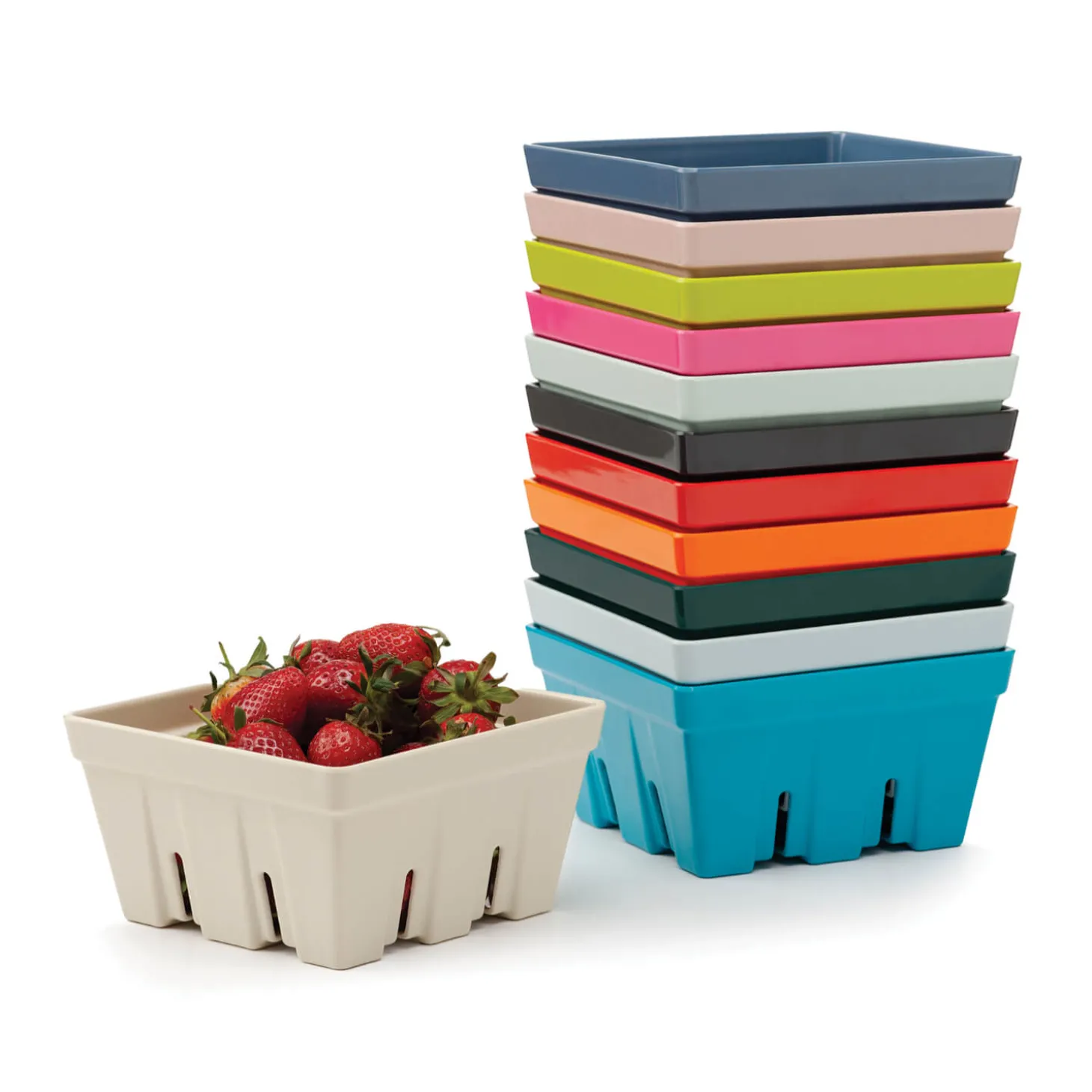 Zeal 15cm Melamine Berry Box & Colander - Lime