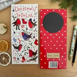Alex Clark Christmas Magnetic To Do List - Festive Robins