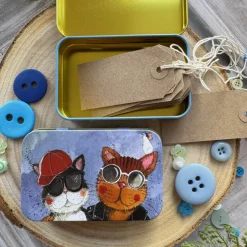 Alex Clark Small Rectangular Tin - Cool Cats