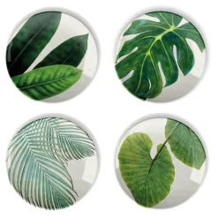 Epicurean Amazon Floral Set of 4 Melamine Side Plates