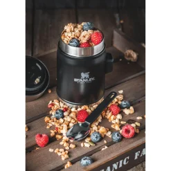 Stanley Legendary Classic 400ml Food Jar + Spork Set - Black Pebble